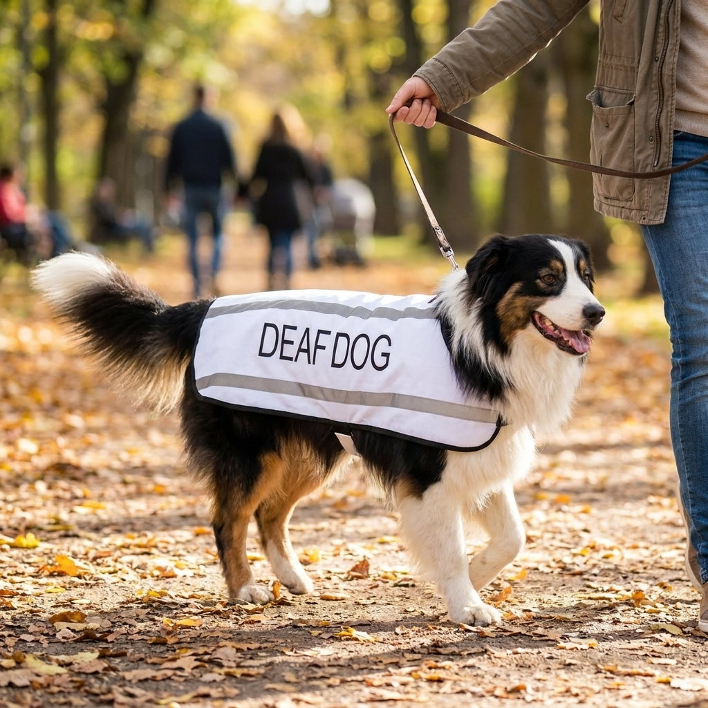 Deaf Dog Warm Coat lifestyle