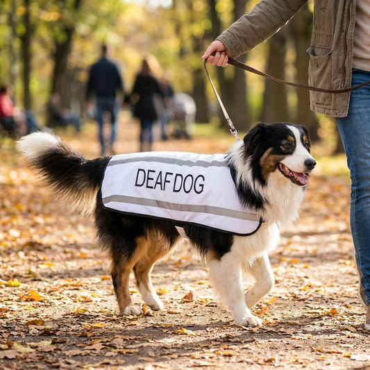 Deaf Dog Warm Coat lifestyle