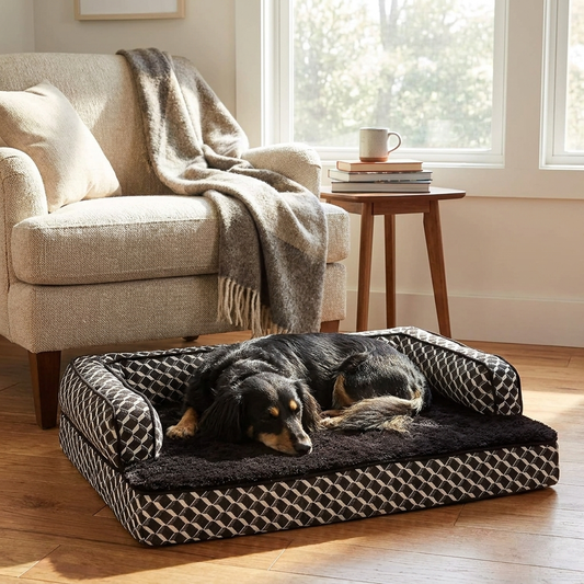 Orthopedic Dog Bed Diamond Brown lifestyle