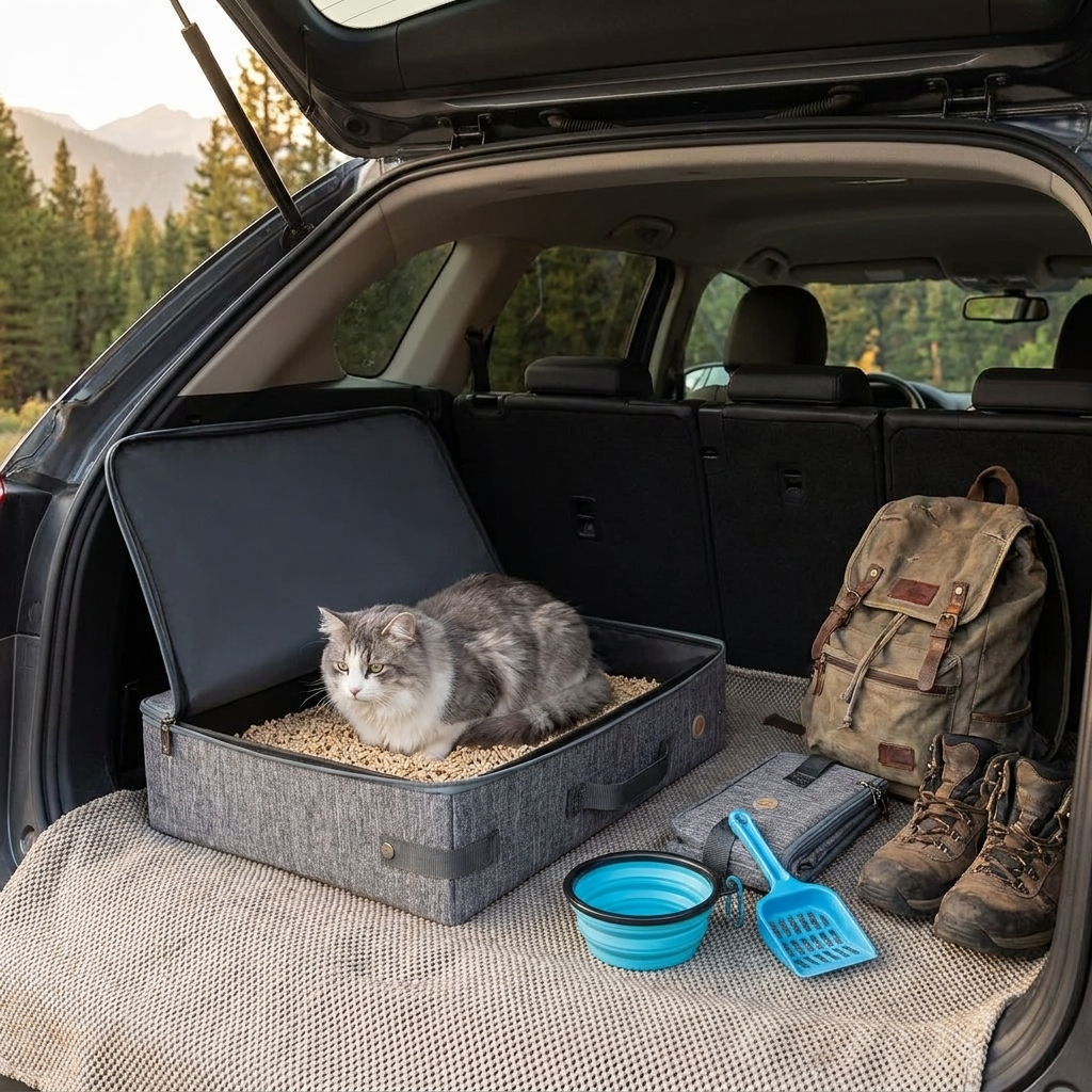 Portable Cat Travel Litter Box lifestyle